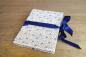 Preview: Leporello with blue flowers and a blue bow
